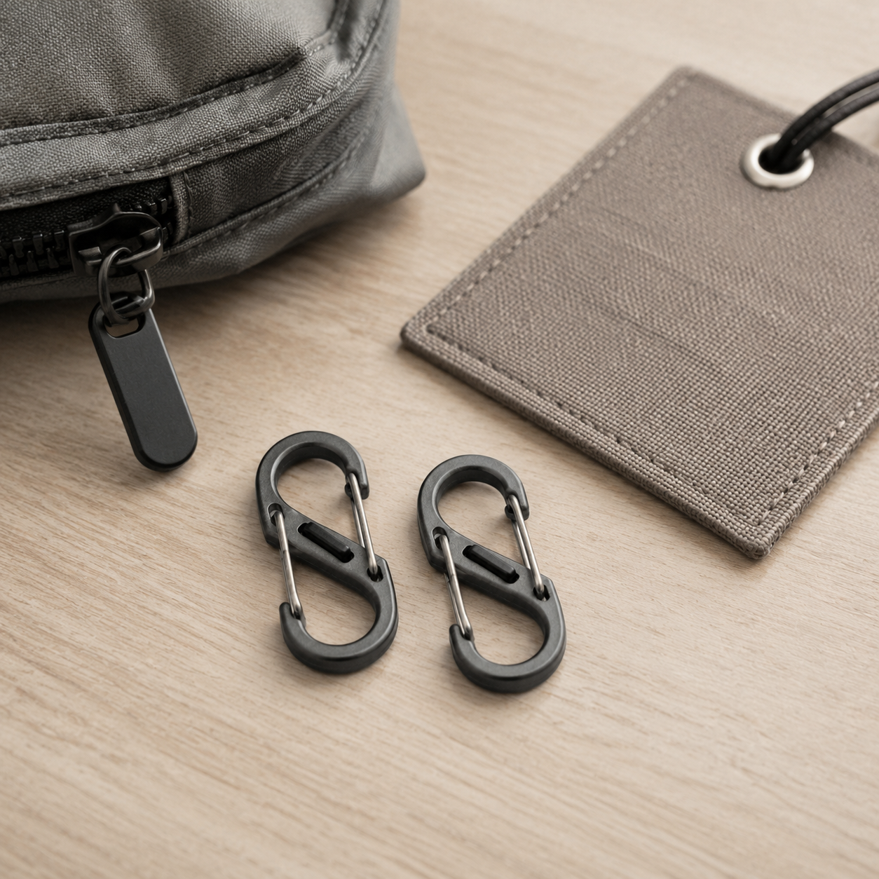 Graphite Locking Zipper Clips