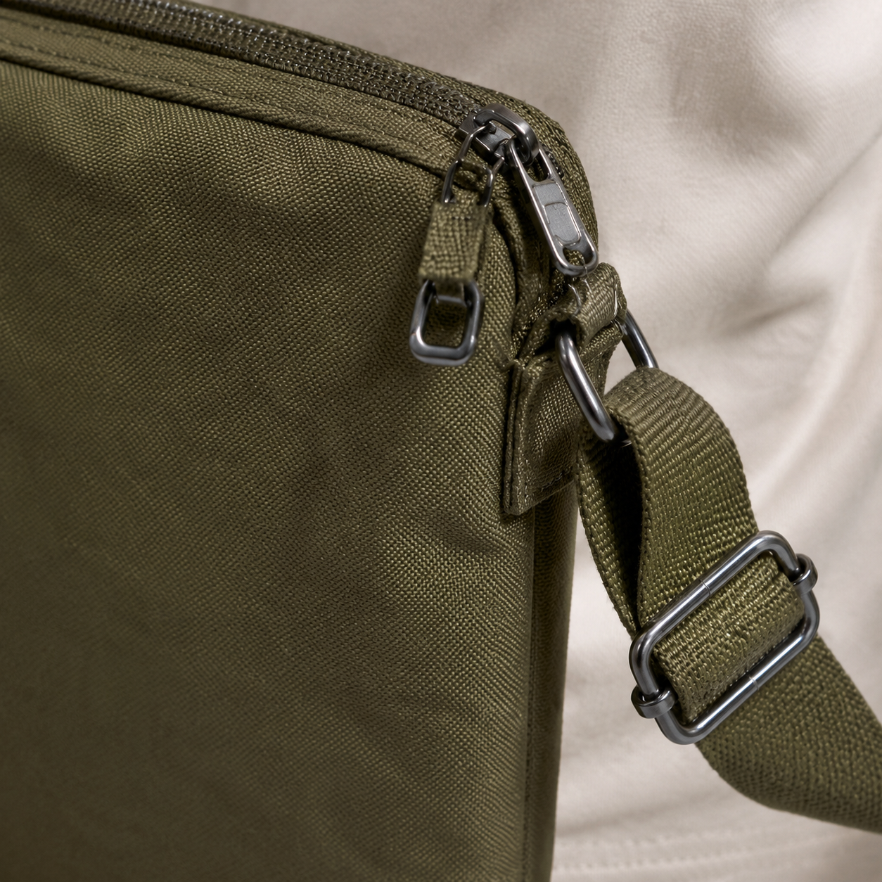 Olive Secure-Zip Crossbody Bag