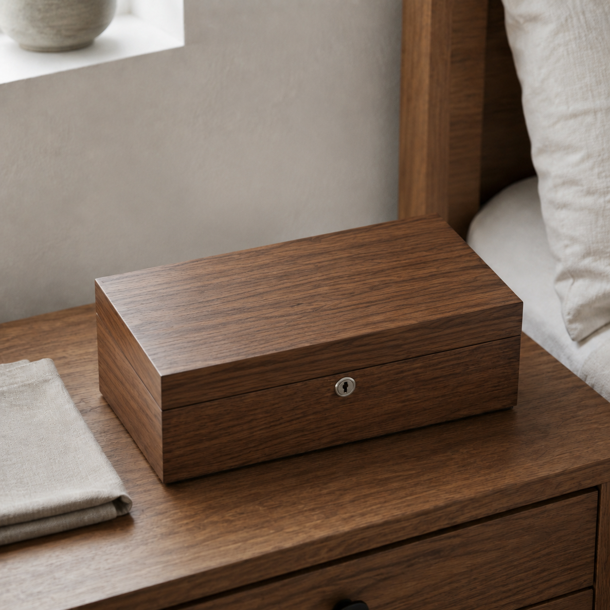 Walnut Watch Lock Case