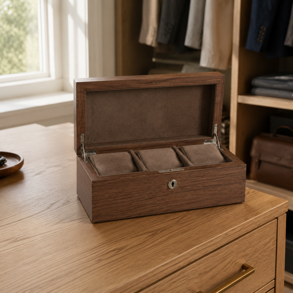Walnut Watch Lock Case