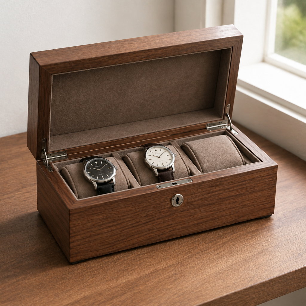 Walnut Watch Lock Case