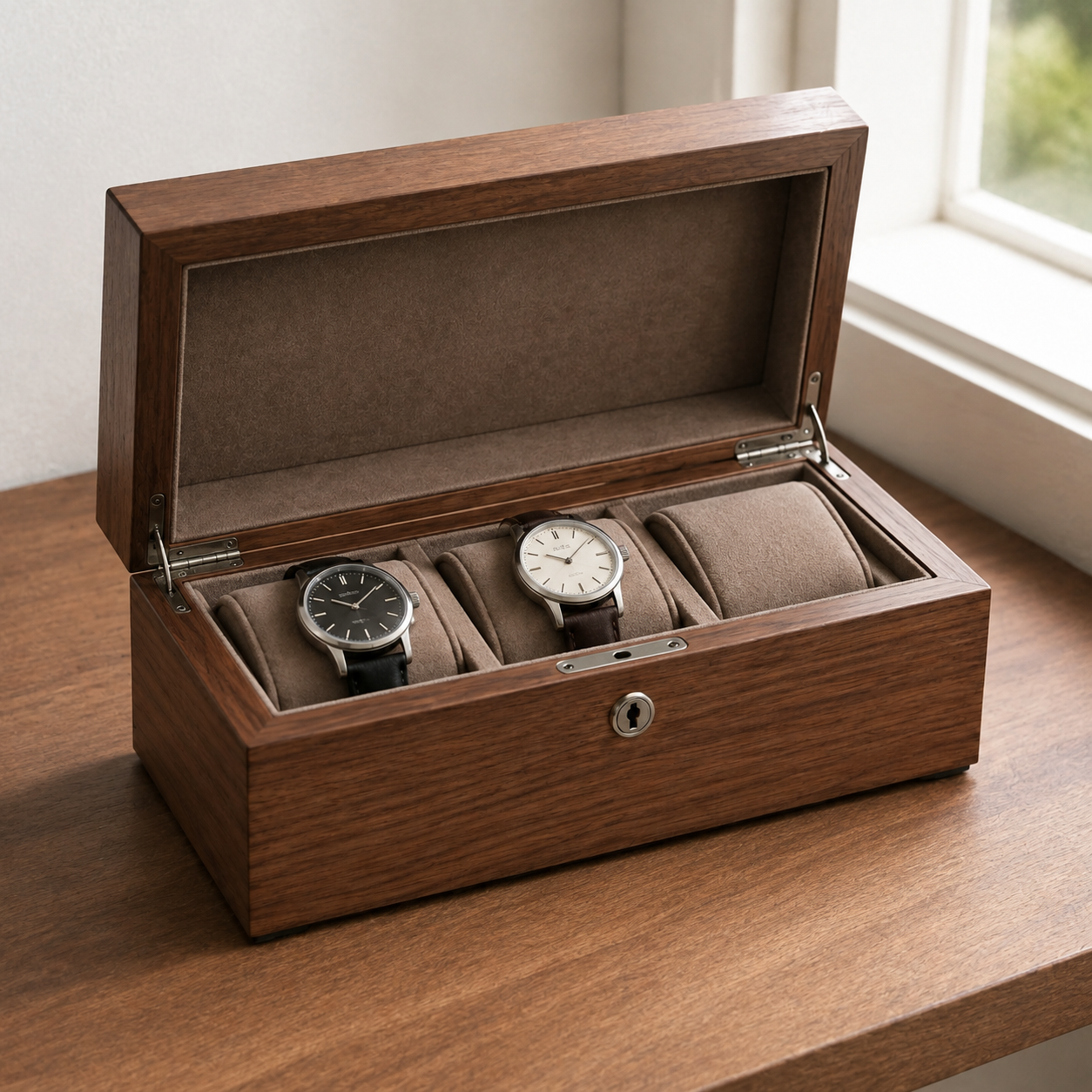 Walnut Watch Lock Case